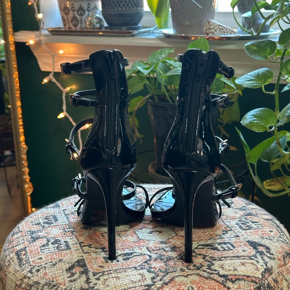 Black Leather Heels - Picture 4 of 5